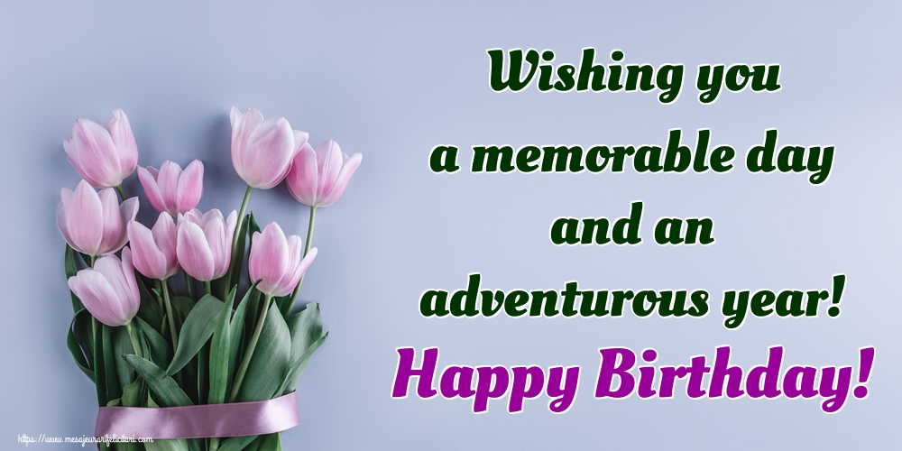 Felicitari de la multi ani - Wishing you a memorable day and an adventurous year! Happy Birthday! - mesajeurarifelicitari.com
