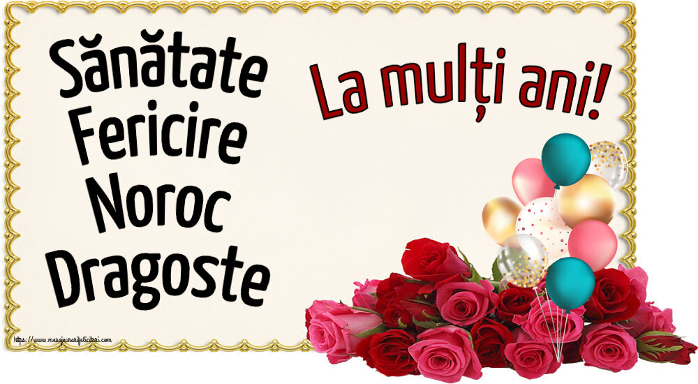 La multi ani Sănătate Fericire Noroc Dragoste La mulți ani! ~ baloane colorate