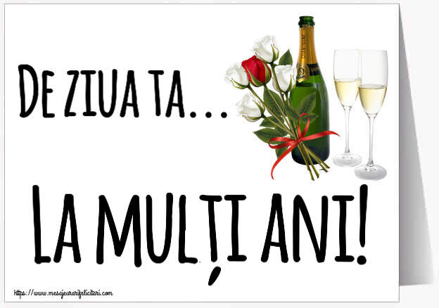 Felicitari de la multi ani - De ziua ta... La mulți ani! ~ 4 trandafiri albi și unul roșu - mesajeurarifelicitari.com