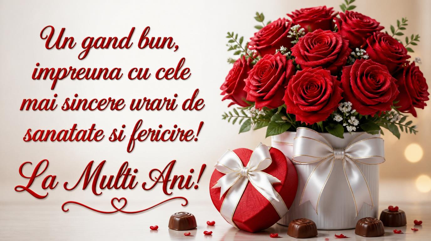 La multi ani Un gand bun, impreuna cu cele mai sincere urari de sanatate si fercire!