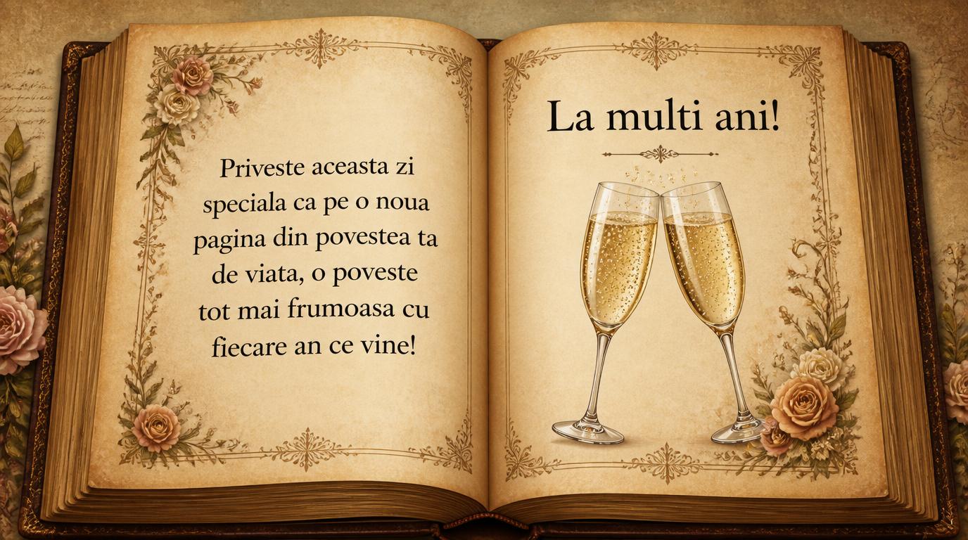 Felicitari de la multi ani - Priveste aceasta zi speciala ca pe o noua pagina din povestea ta de viata, o poveste tot mai frumoasa cu fiecare an ce vine! La multi ani! - mesajeurarifelicitari.com