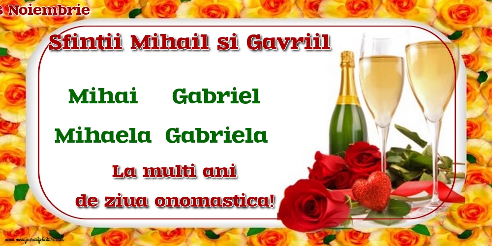Felicitari de Sfintii Mihail si Gavril - 🍾🥂 8 Noiembrie - Sfintii Mihail si Gavriil - mesajeurarifelicitari.com