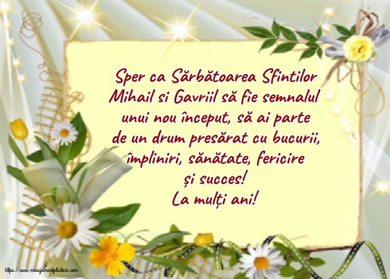 Felicitari de Sfintii Mihail si Gavril - La mulți ani! - mesajeurarifelicitari.com