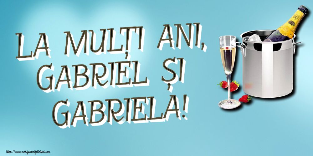 La mulți ani, Gabriel și Gabriela! ~ șampanie în frapieră și căpșuni