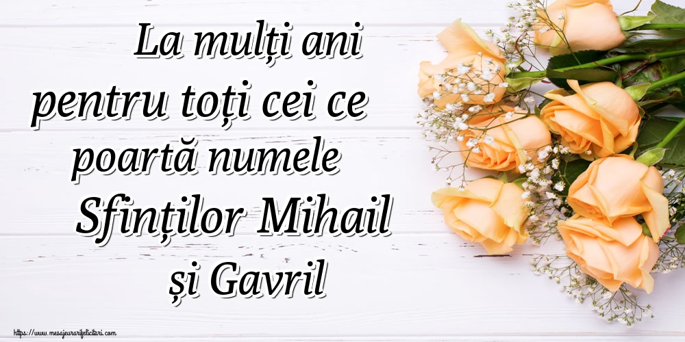 La mulți ani pentru toți cei ce poartă numele Sfinților Mihail și Gavril