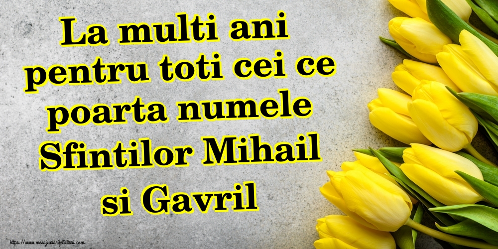 Felicitari de Sfintii Mihail si Gavril - La multi ani pentru toti cei ce poarta numele Sfintilor Mihail si Gavril - mesajeurarifelicitari.com