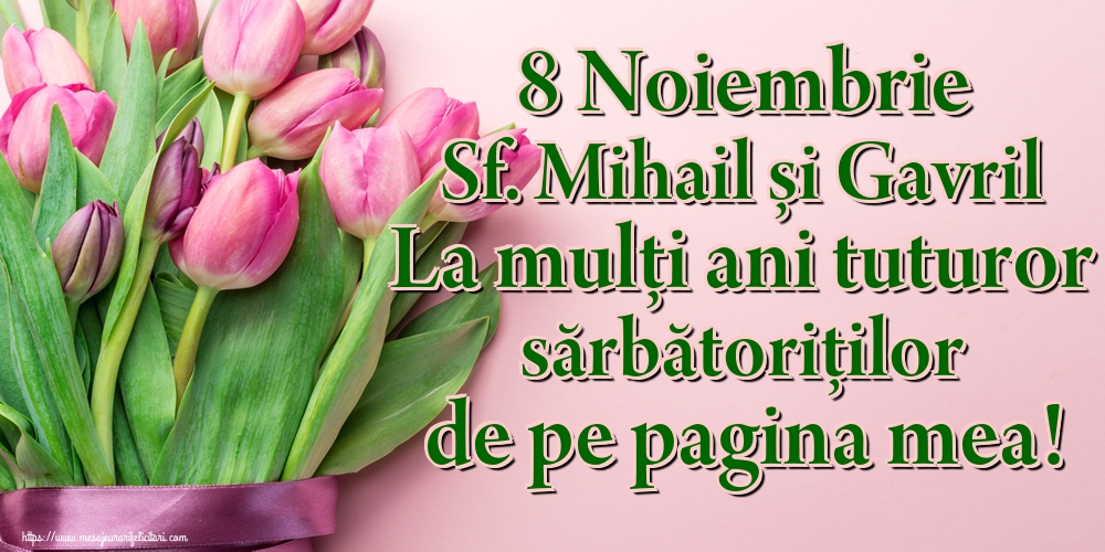 8 Noiembrie Sf. Mihail și Gavril La mulți ani tuturor sărbătoriților de pe pagina mea!