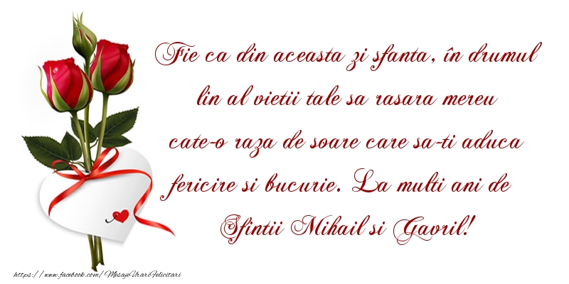 La multi ani de Sfintii Mihail si Gavril!