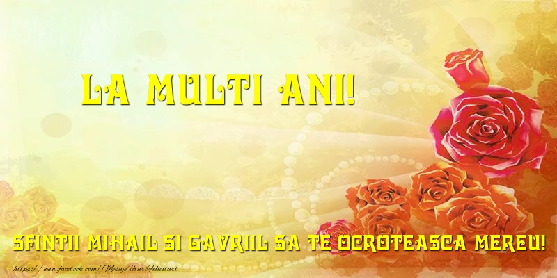 La multi ani! Sfintii Mihail si Gavriil sa te ocroteasca mereu!