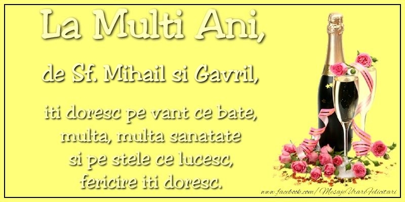 Felicitari de Sfintii Mihail si Gavril - de Sf. Mihail si Gavril - mesajeurarifelicitari.com