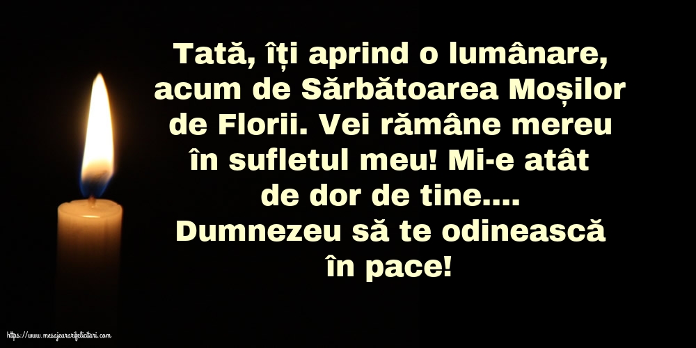 Moșii de Florii Dumnezeu să te odinească în pace!
