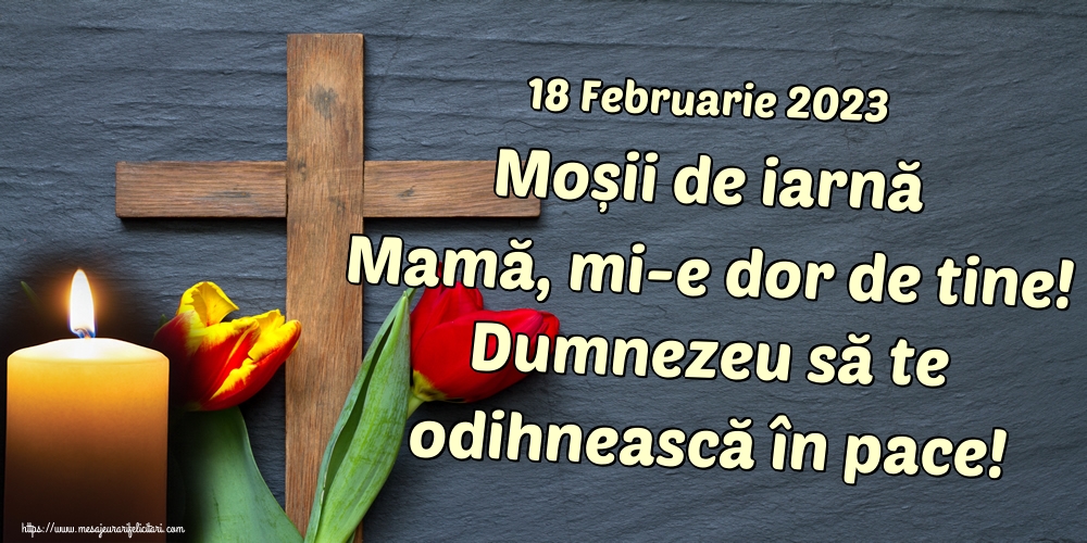 18 Februarie 2023 Moșii de iarnă Mamă, mi-e dor de tine! Dumnezeu să te odihnească în pace!