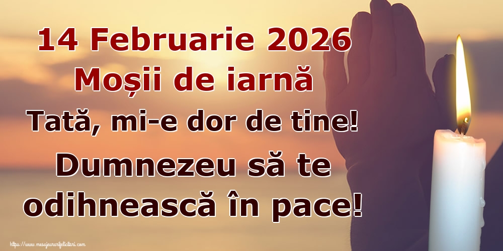 Imagini de Moșii de iarnă - 14 Februarie 2026 Moșii de iarnă Tată, mi-e dor de tine! Dumnezeu să te odihnească în pace! - mesajeurarifelicitari.com