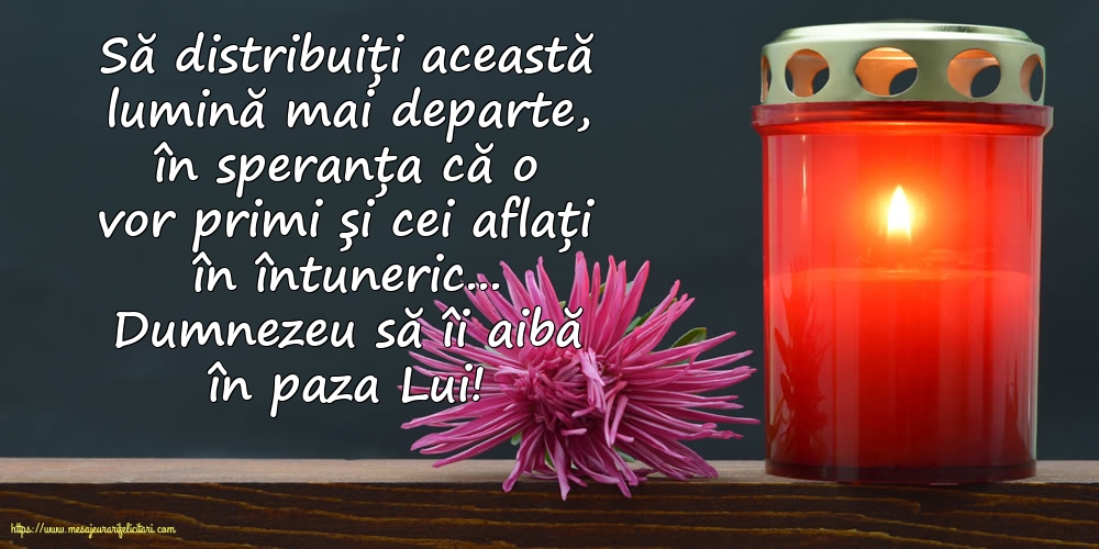 Dumnezeu să îi aibă în paza Lui!