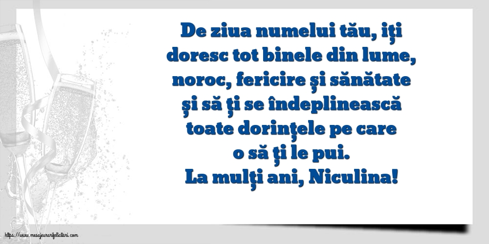 Mos Nicolae La mulți ani, Niculina!