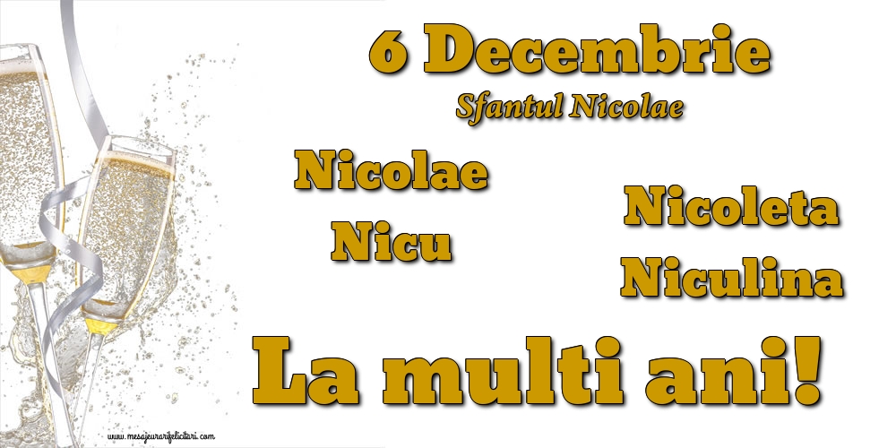 Felicitari de Mos Nicolae - 6 Decembrie - Sfantul Nicolae - mesajeurarifelicitari.com