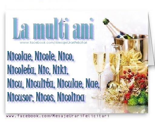 La multi ani tuturor celor ce poarta numele Nicoleta si Nicolae!