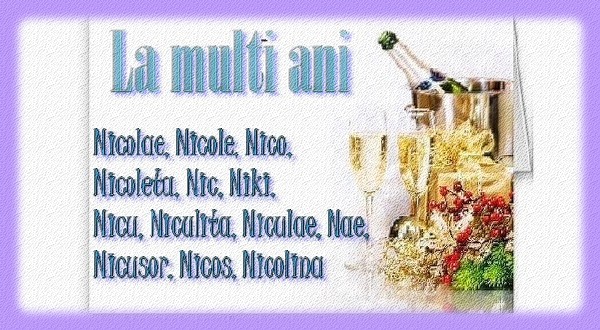 La multi ani tuturor celor ce poarta numele sfantului Nicolae!