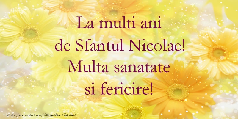 Felicitari de Mos Nicolae - La multi ani de Sfantul Nicolae! Multa sanatate si fericire! - mesajeurarifelicitari.com