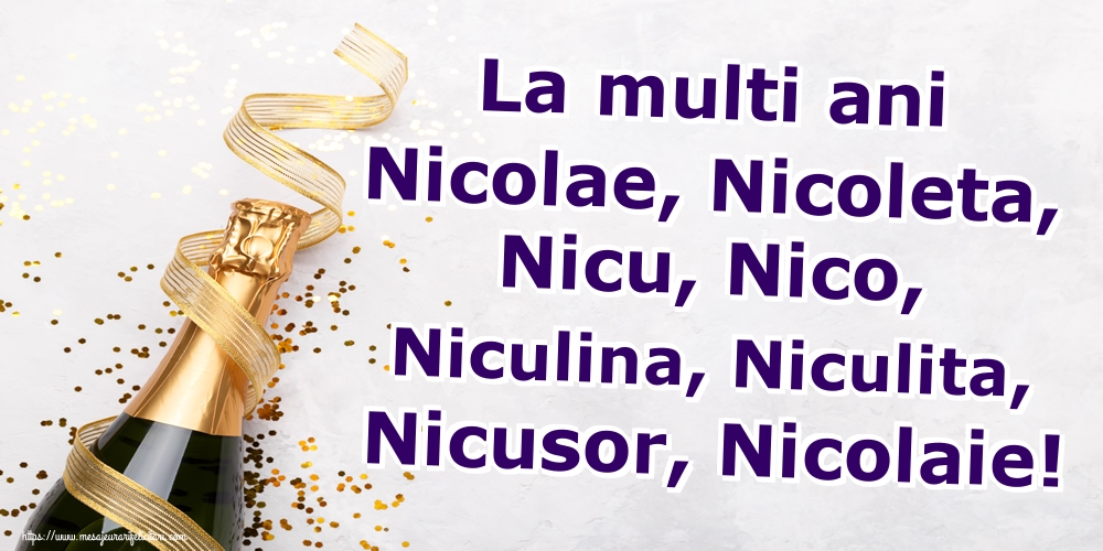La multi ani Nicolae, Nicoleta, Nicu, Nico, Niculina, Niculita, Nicusor, Nicolaie!