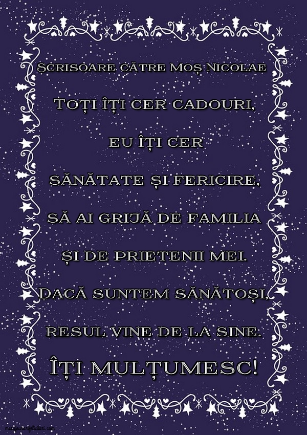 Scrisoare către Moș Nicolae