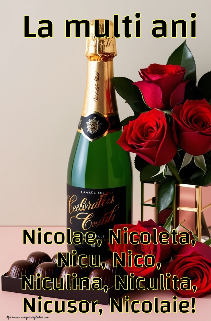 La multi ani Nicolae, Nicoleta, Nicu, Nico, Niculina, Niculita, Nicusor, Nicolaie!