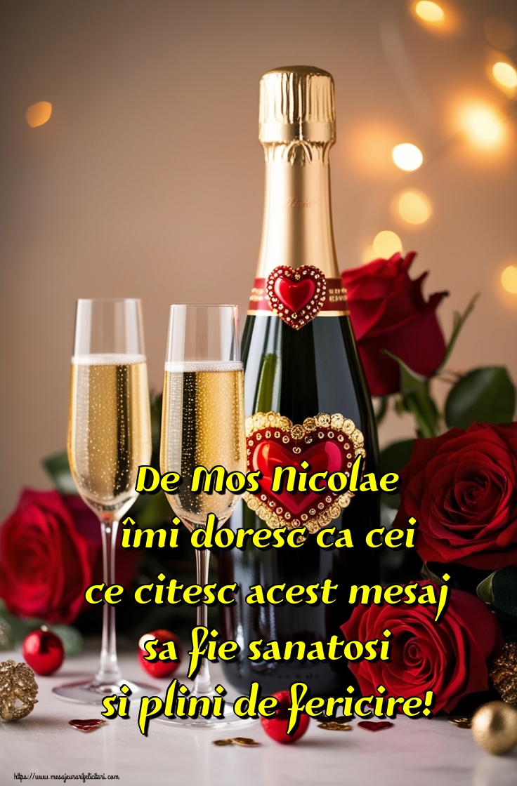 De Mos Nicolae îmi doresc ca cei ce citesc acest mesaj sa fie sanatosi si plini de fericire!