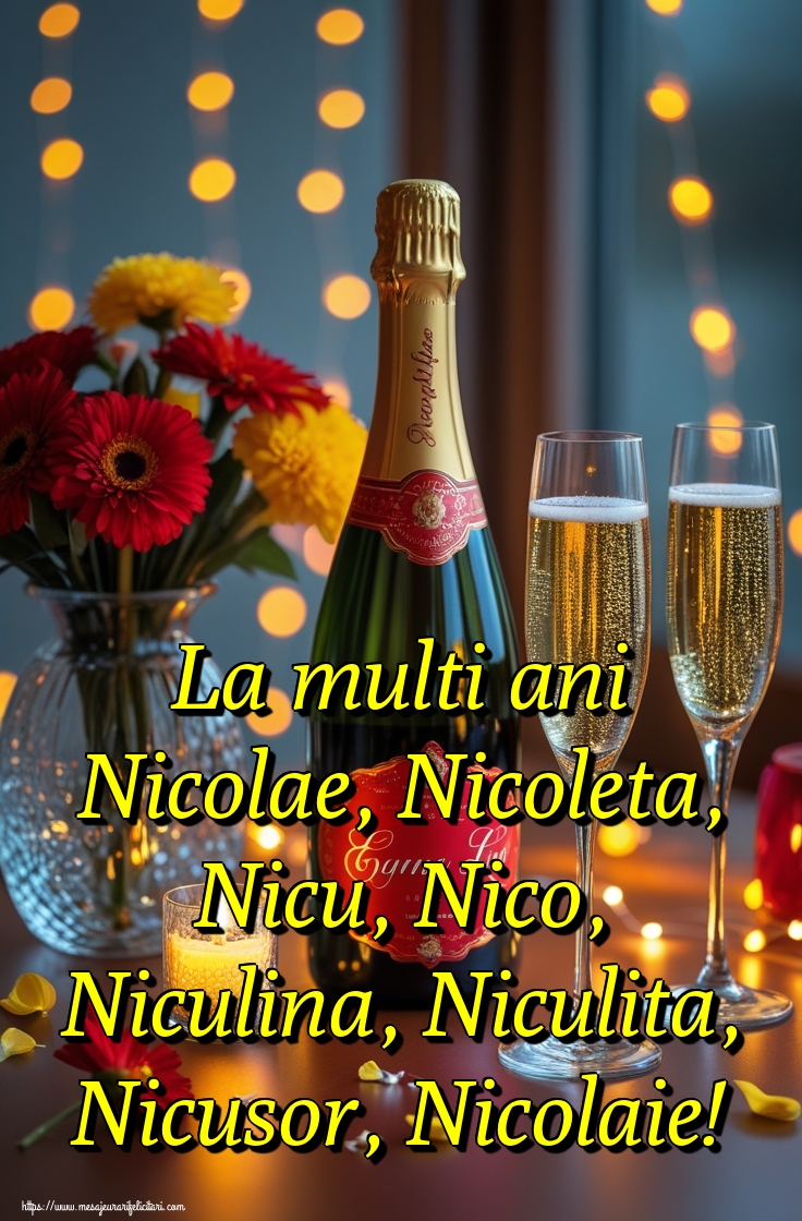La multi ani Nicolae, Nicoleta, Nicu, Nico, Niculina, Niculita, Nicusor, Nicolaie!