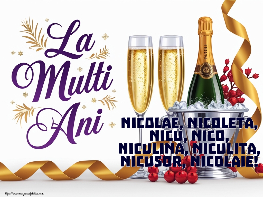 Nicolae, Nicoleta, Nicu, Nico, Niculina, Niculita, Nicusor, Nicolaie!