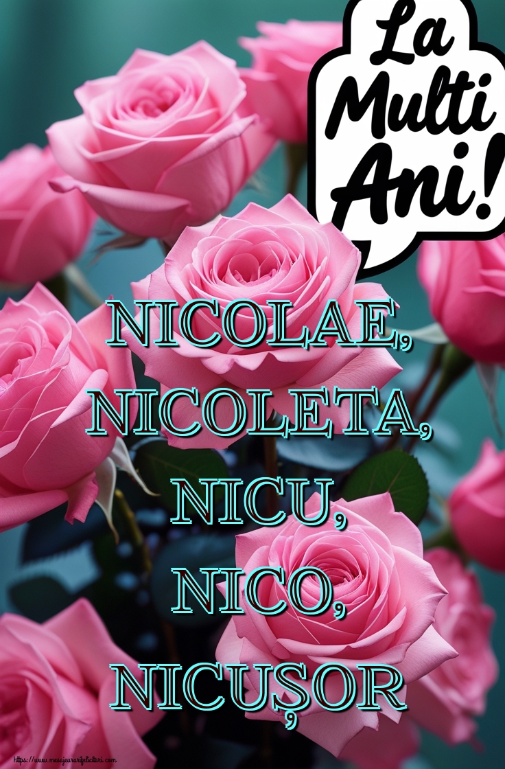 Nicolae, Nicoleta, Nicu, Nico, Nicușor