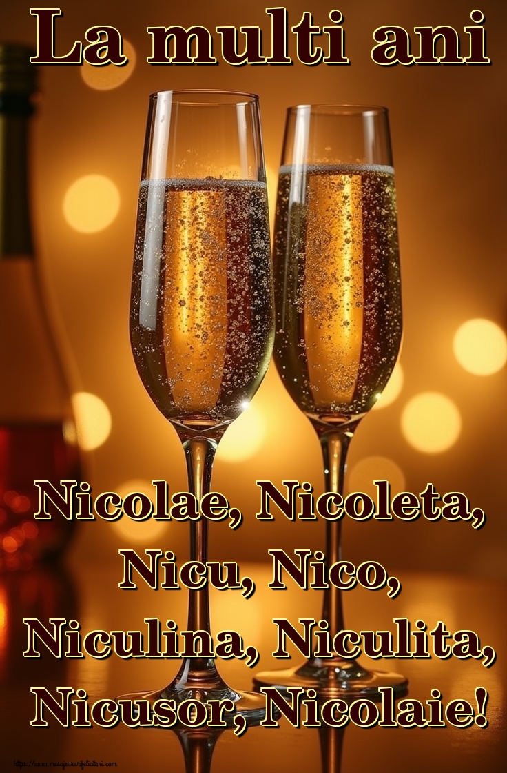 La multi ani Nicolae, Nicoleta, Nicu, Nico, Niculina, Niculita, Nicusor, Nicolaie!