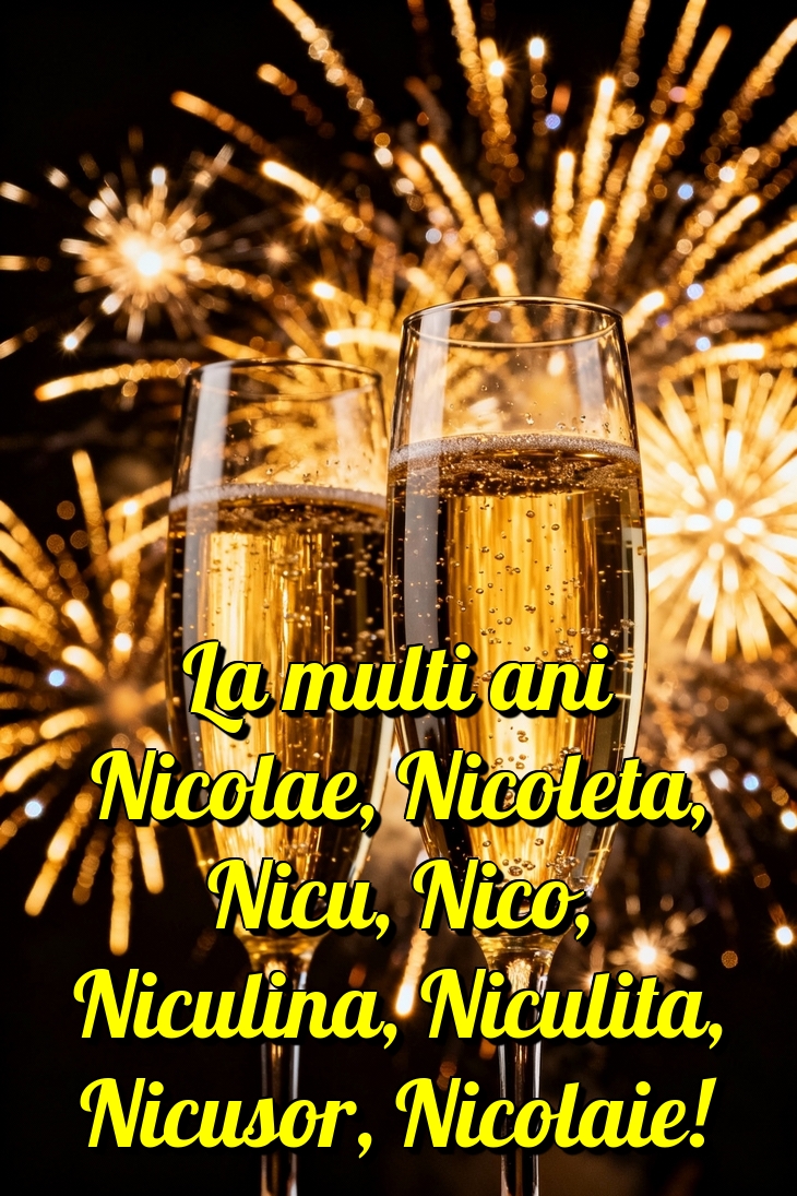 La multi ani Nicolae, Nicoleta, Nicu, Nico, Niculina, Niculita, Nicusor, Nicolaie!