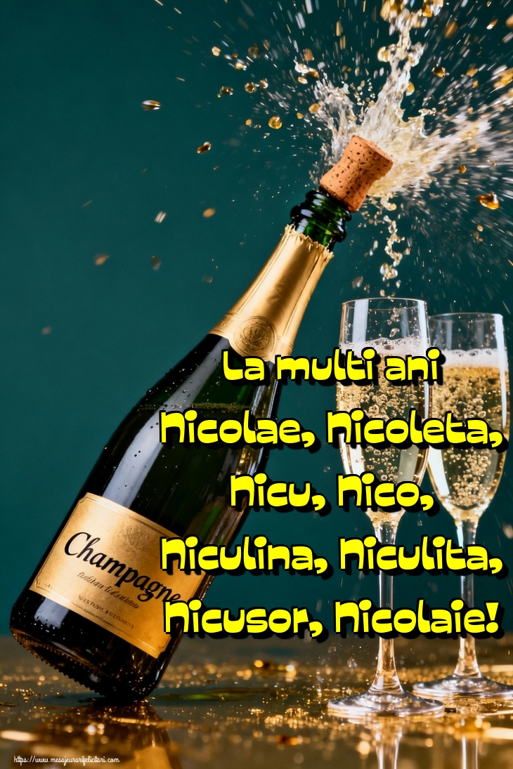 La multi ani Nicolae, Nicoleta, Nicu, Nico, Niculina, Niculita, Nicusor, Nicolaie!