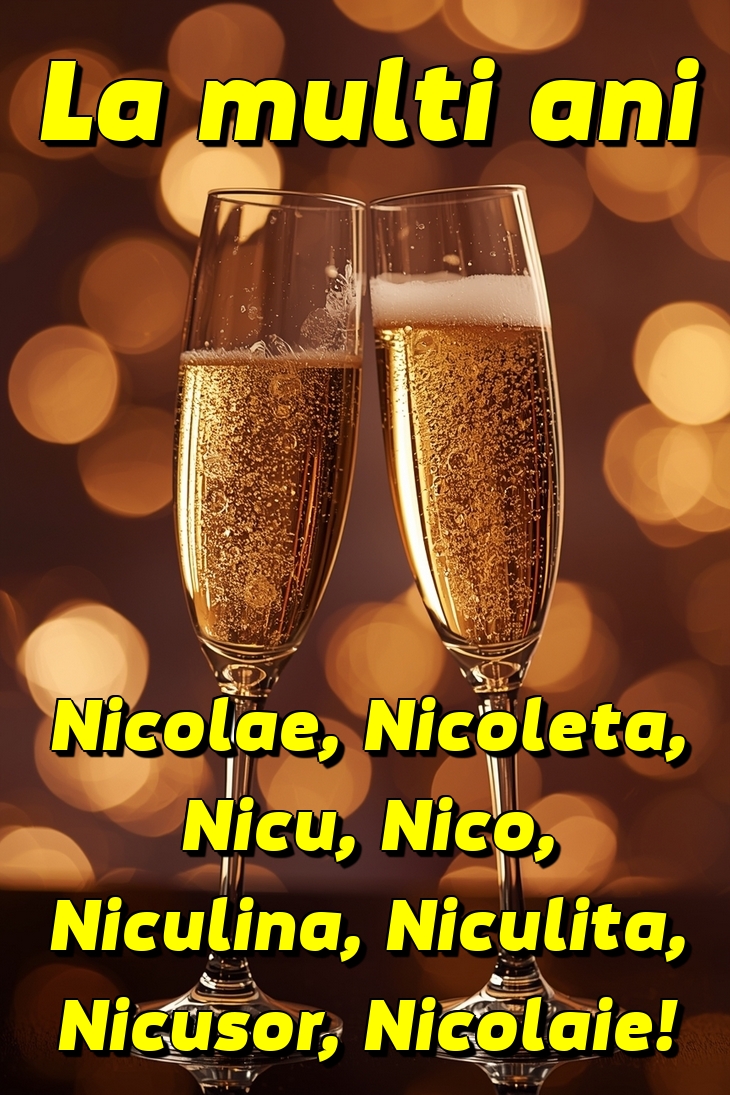 La multi ani Nicolae, Nicoleta, Nicu, Nico, Niculina, Niculita, Nicusor, Nicolaie!