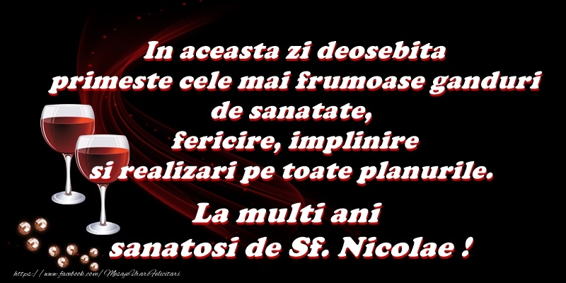 Felicitari de Mos Nicolae - La multi ani sanatosi de Sf Nicolae! - mesajeurarifelicitari.com