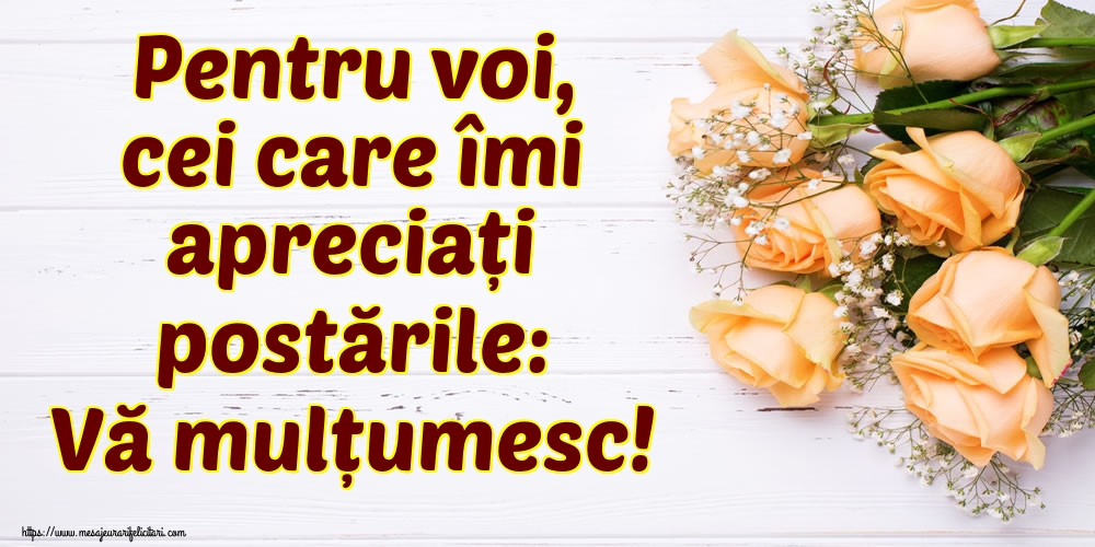 Pentru voi, cei care îmi apreciați postările: Vă mulțumesc!