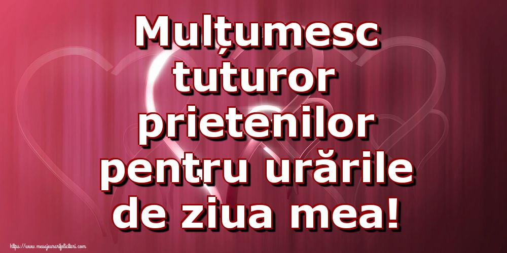 Mulțumesc tuturor prietenilor pentru urările de ziua mea!