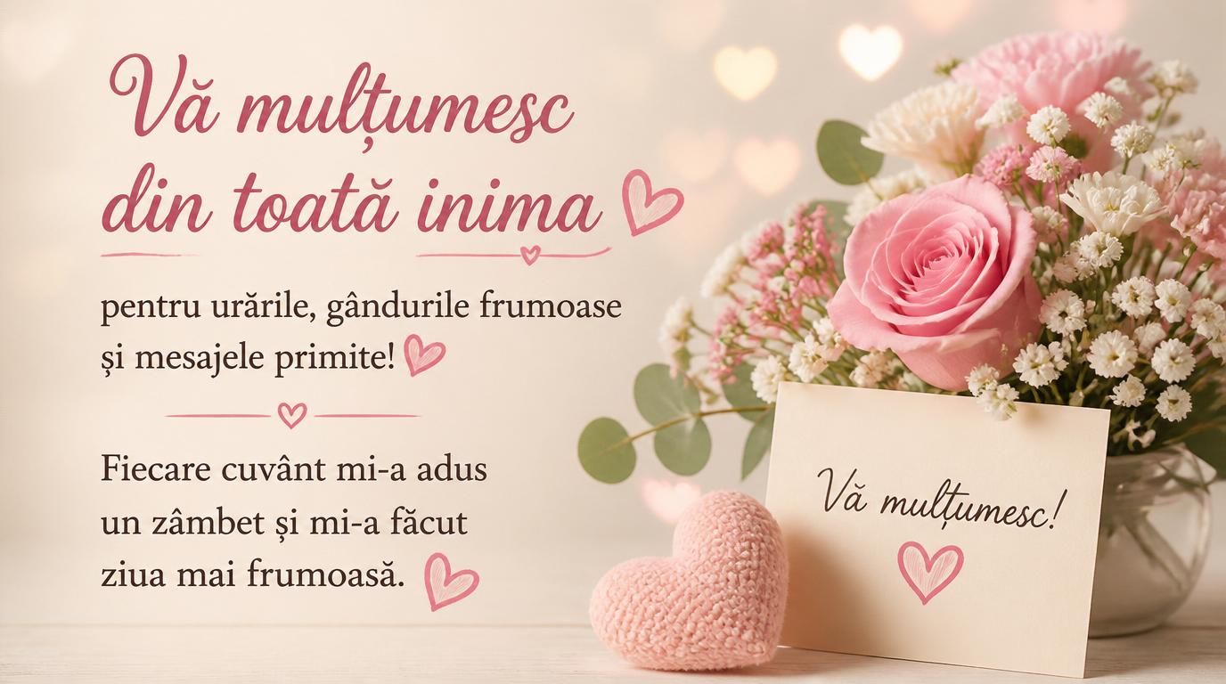 Felicitari de multumire - Vă mulțumesc din toată inima - mesajeurarifelicitari.com