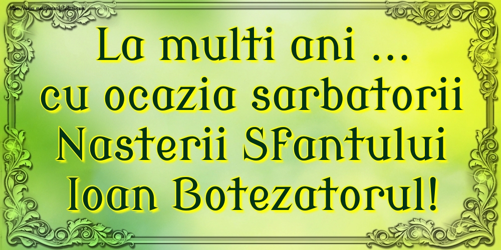 La multi ani ... cu ocazia sarbatorii Nasterii Sfantului Ioan Botezatorul!