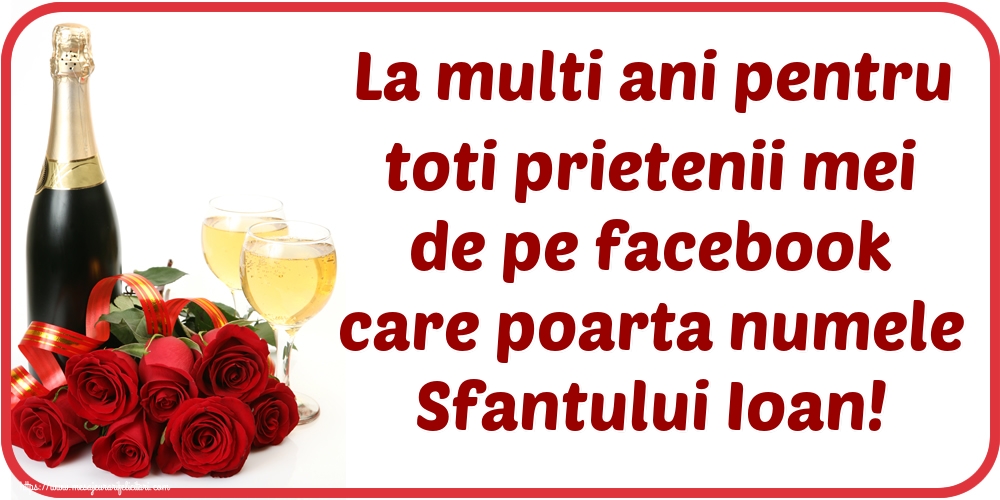 La multi ani pentru toti prietenii mei de pe facebook care poarta numele Sfantului Ioan!