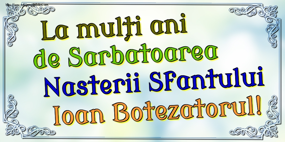 La mulți ani de Sarbatoarea Nasterii Sfantului Ioan Botezatorul!
