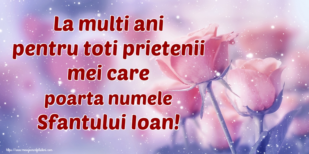 La multi ani pentru toti prietenii mei care poarta numele Sfantului Ioan!