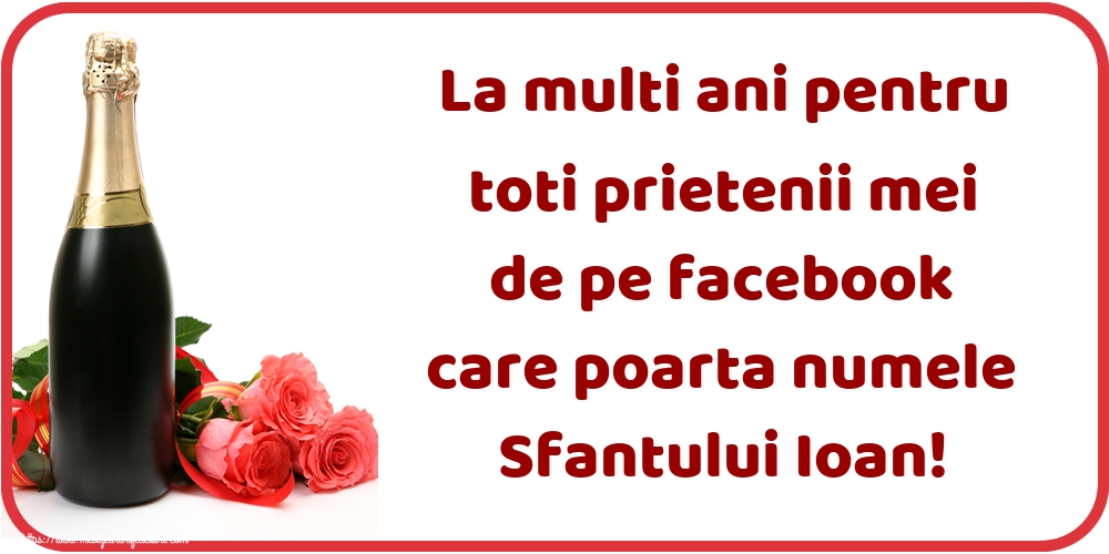 La multi ani pentru toti prietenii mei de pe facebook care poarta numele Sfantului Ioan!