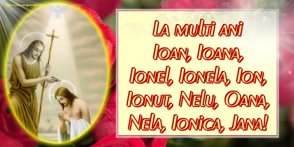 La multi ani Ioan, Ioana, Ionel, Ionela, Ion, Ionut, Nelu, Oana, Nela, Ionica, Jana!