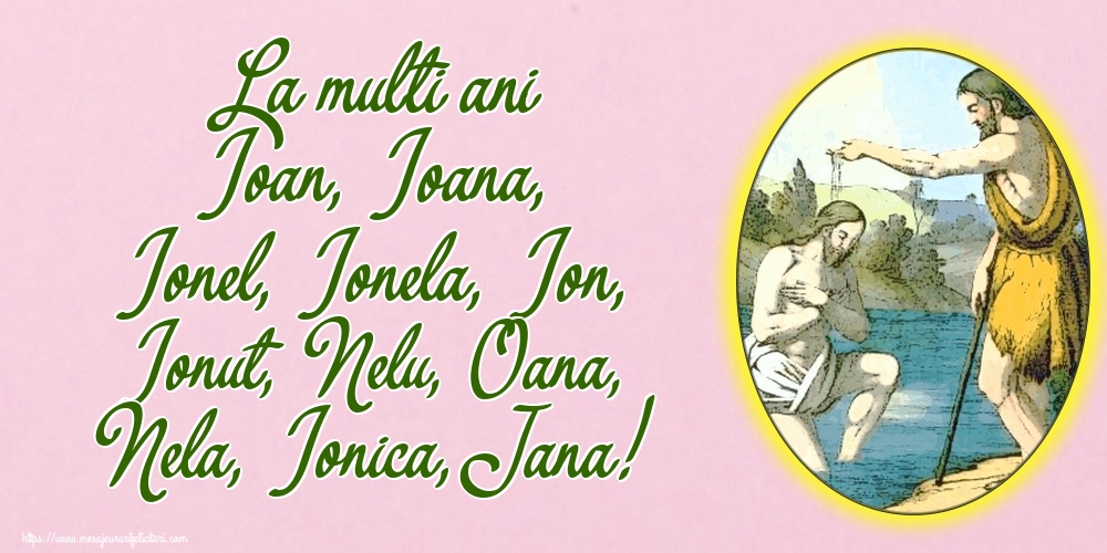 La multi ani Ioan, Ioana, Ionel, Ionela, Ion, Ionut, Nelu, Oana, Nela, Ionica, Jana!