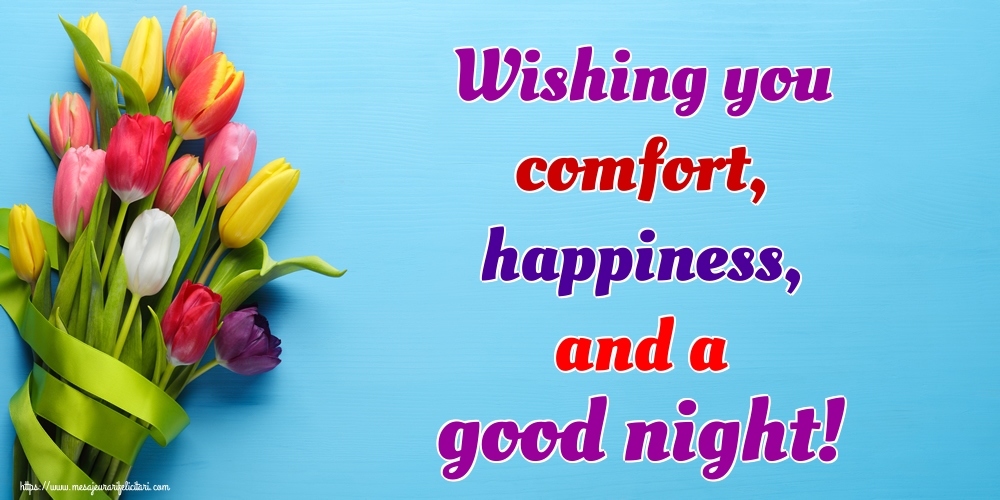 Felicitari de noapte buna in Engleza - Wishing you comfort, happiness, and a good night!