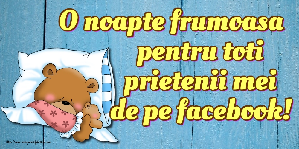 O noapte frumoasa pentru toti prietenii mei de pe facebook!