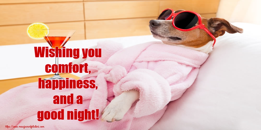 Felicitari de noapte buna in Engleza - Wishing you comfort, happiness, and a good night!