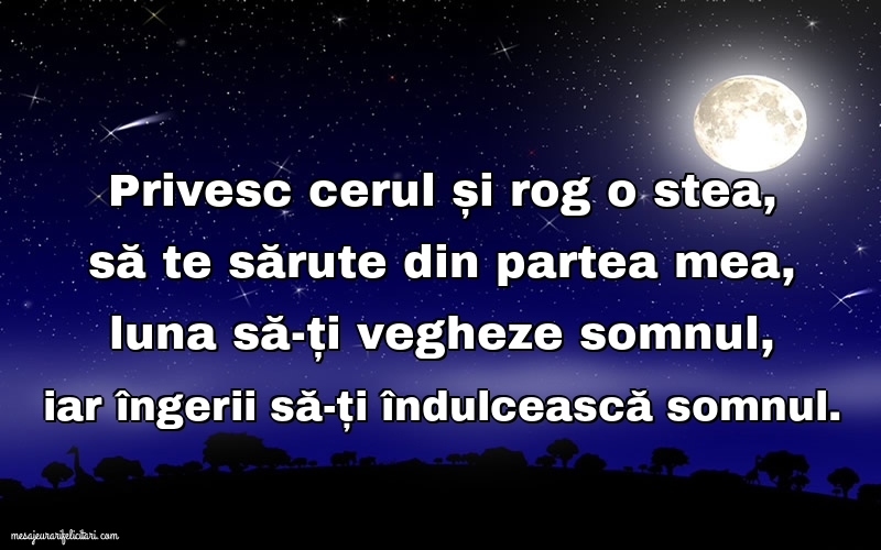 Felicitari de noapte buna - Privesc cerul și rog o stea - mesajeurarifelicitari.com