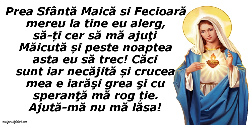 Ajută-mă nu mă lăsa! Prea Sfântă Maică si Fecioară